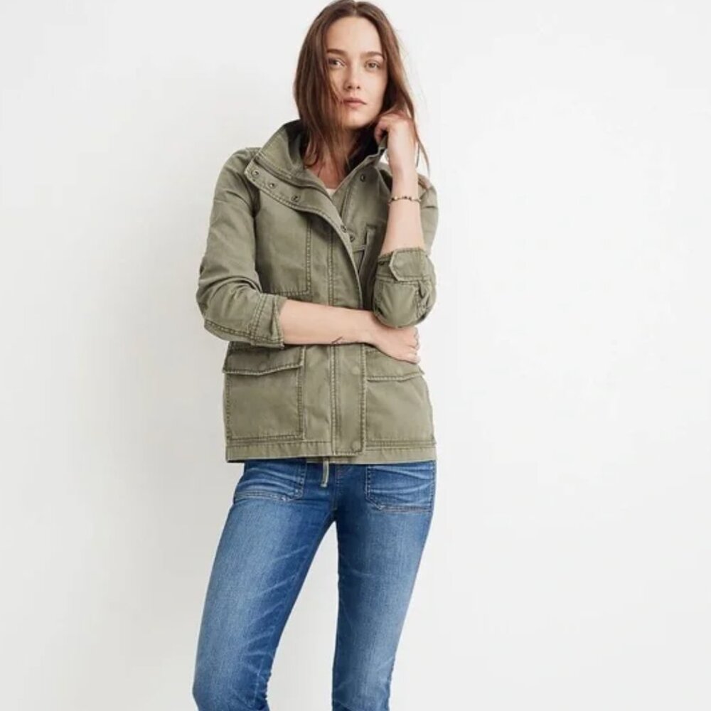Madewell Passage Utility Jacket-Olive Green, Khaki--Size XS